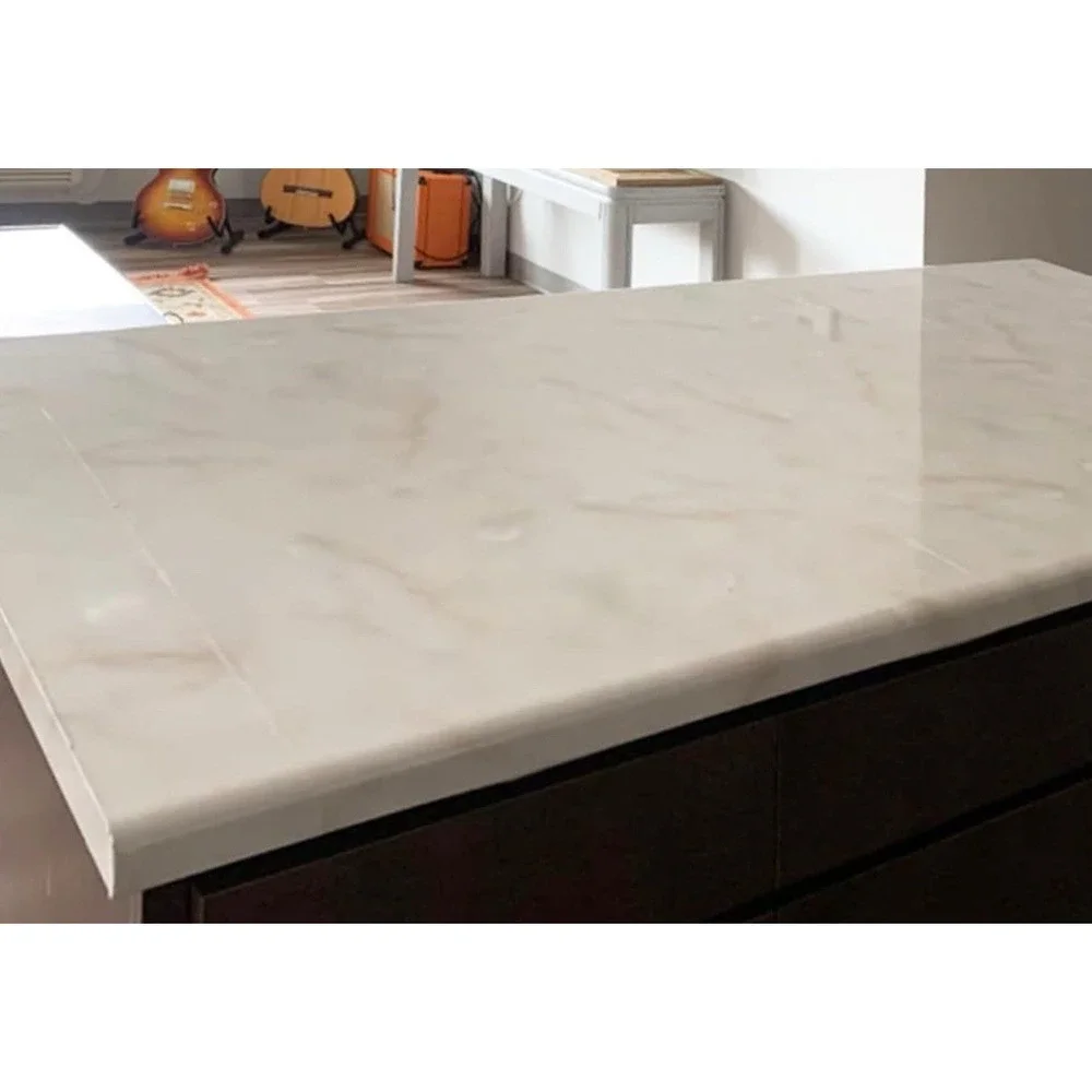ROSEROSA Peel and‎ Stick Faux Glossy Marble Self-Adhesive Wallpaper  Countertop
